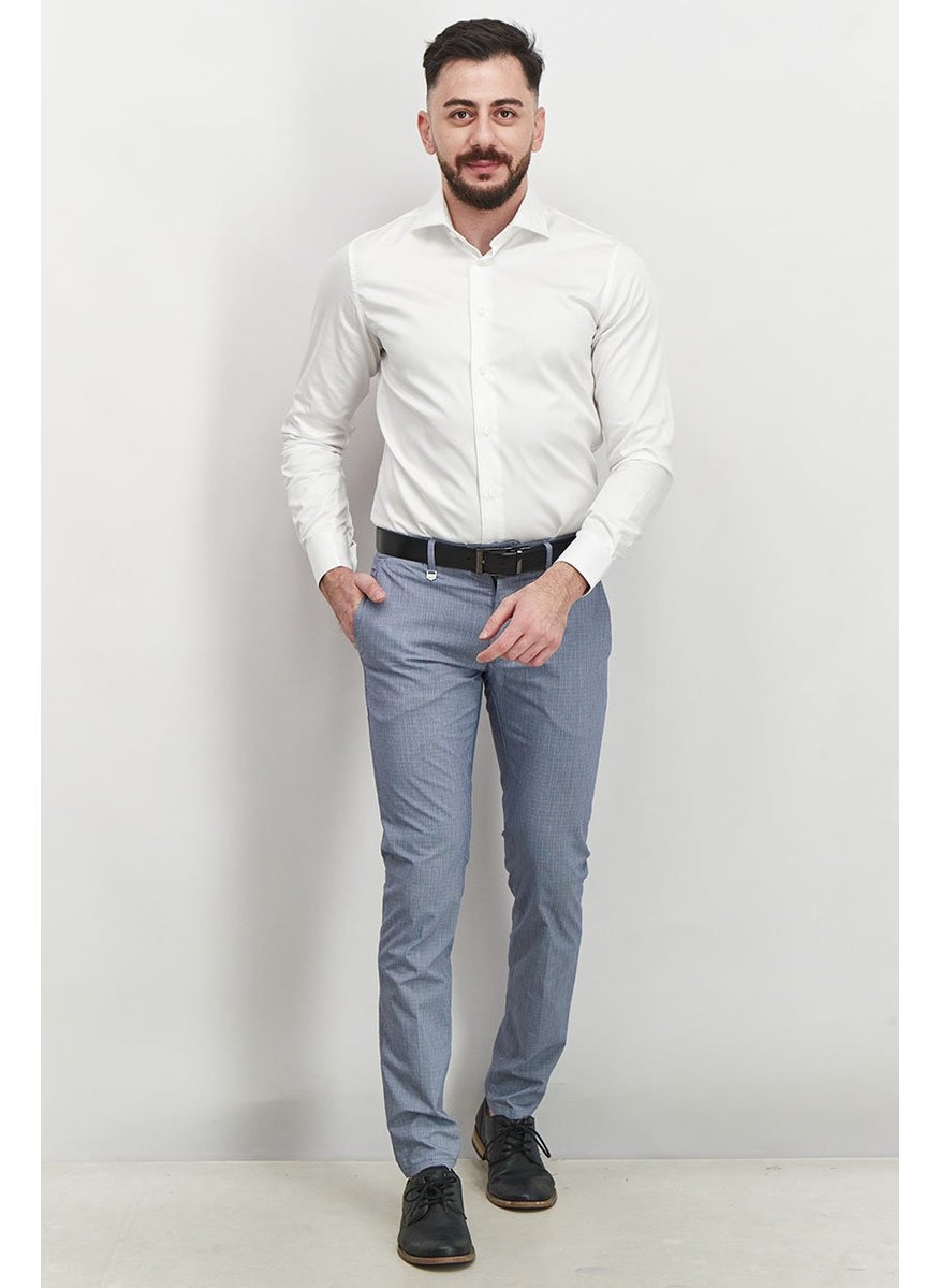 Cavalli Class Men Slim Fit Embroidered Logo Long Sleeve Dress Shirt, White  - Image 4