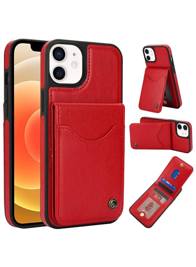 Case For iPhone 12 / 12 Pro AwQuer Vertical Flip Card Bag Holder Leather Phone Case