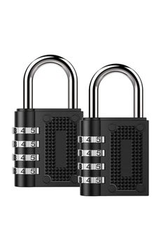 Combination Padlock Waterproof Padlock with Code (2 Pack Black)