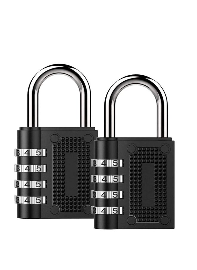 Generic Combination Padlock Waterproof Padlock with Code (2 Pack Black)  - Image 1