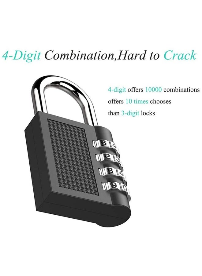 Generic Combination Padlock Waterproof Padlock with Code (2 Pack Black)  - Image 2