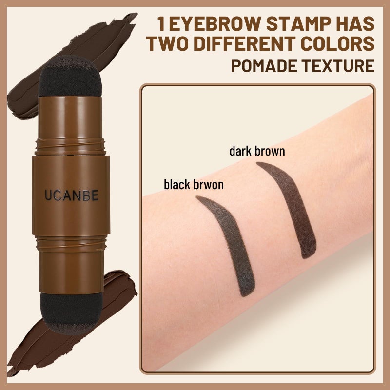 UCANBE 25PCS Eyebrow Stamp Stencil Kit With Dual-Color Eyebrow Stamp Pomade,20 Reusable Eyebrow Stencils,Finising Powder,Brush,Eyebrow Razor,Zipper Pouch,Waterproof Eye Brow Stamping and Shaping Kit04 - Image 3