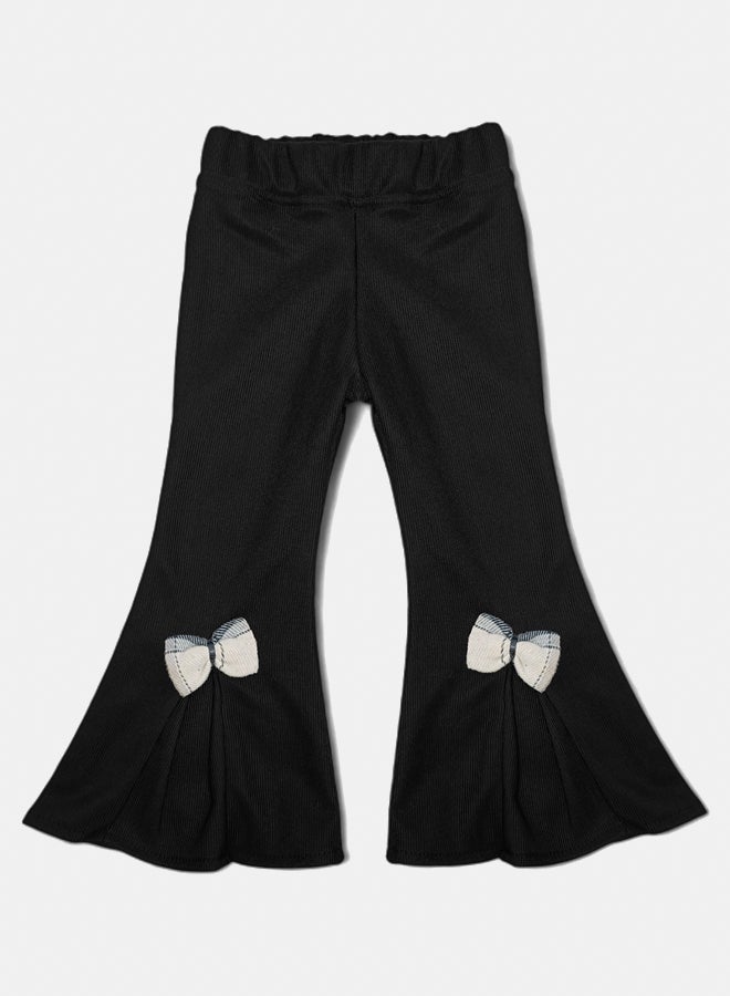 BabyShoora Baby Girl Winter Set (Soft Wool Poncho, Cotton Top & Ripped Cotton Pants) - Image 4