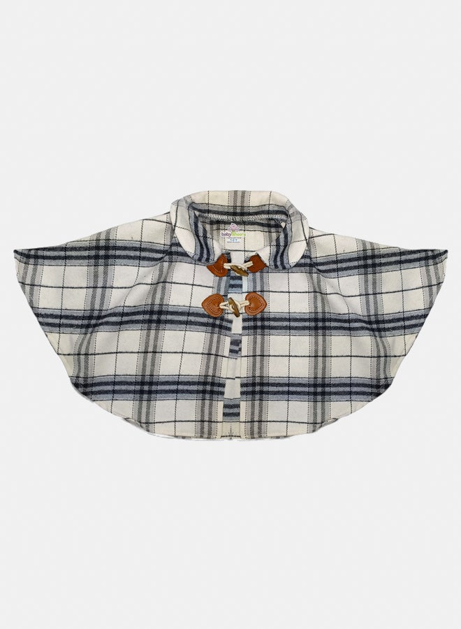 BabyShoora Baby Girl Winter Set (Soft Wool Poncho, Cotton Top & Ripped Cotton Pants) - Image 3