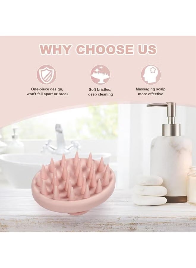 Arabest Silicone Scalp Massager, Scalp Scrubber for Hair Growth with Soft Bristles, Scalp Exfoliation Brush Dandruff Removal Shampoo Brush for Wet Dry Scalp Care (Light Pink) - Image 2