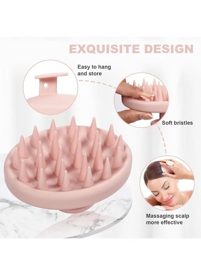 Arabest Silicone Scalp Massager, Scalp Scrubber for Hair Growth with Soft Bristles, Scalp Exfoliation Brush Dandruff Removal Shampoo Brush for Wet Dry Scalp Care (Light Pink) - Image 3