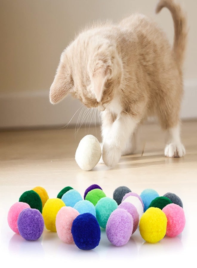 Molain Large Cat Toy Balls, Soft Cat Balls 1Inch Kitten Pom poms Ball Cat Play Toy (30 Pcs) - Image 2