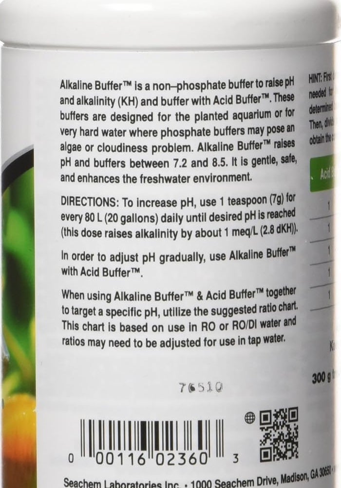 Seachem Alkaline Buffer for Freshwater Aquariums - 300g (10.5oz) - Raises pH and Increases Alkalinity (KH) - Image 2