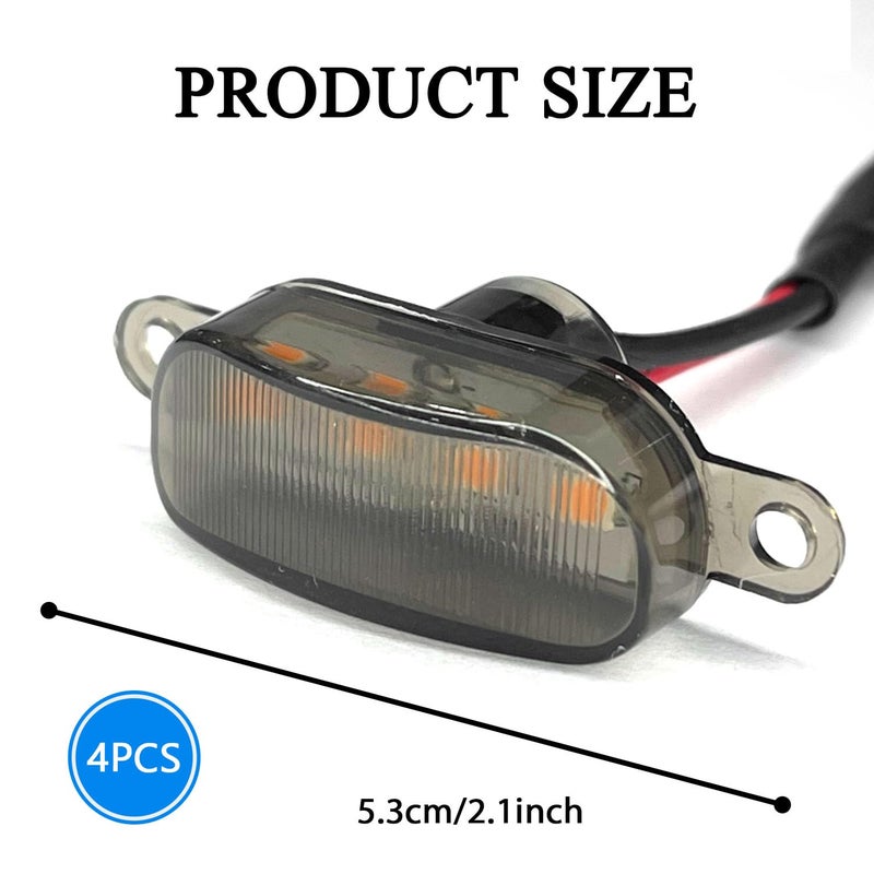 SWQS 4 PCS Grille Lights for Trucks, Amber LED Lights with Wiring Harness, Waterproof Car Front Grille Raptor Style Trim Lamps for Ford F150 F250 F350 Dodge Ram 1500, Car Accessories (Black & Yellow) - Image 2