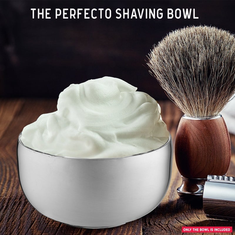 Perfecto Stainless Steel Shaving Soap Bowl, Stainless Steel Shaving Mug, Shaving Cup, Mug for Shave Cream & Soap - Unbreakable Shaving Cup, Barbers Accessories For Your Wet Shaving Kit - Image 3