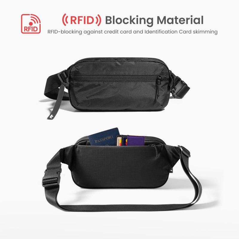 Tomtoc حقيبة توماطوك 3.5 لتر مع حماية RFID، حقيبة كتف عابرة للصدر للرجال والنساء، حقيبة خفيفة مقاومة للماء للاستخدام اليومي والسفر - Image 4