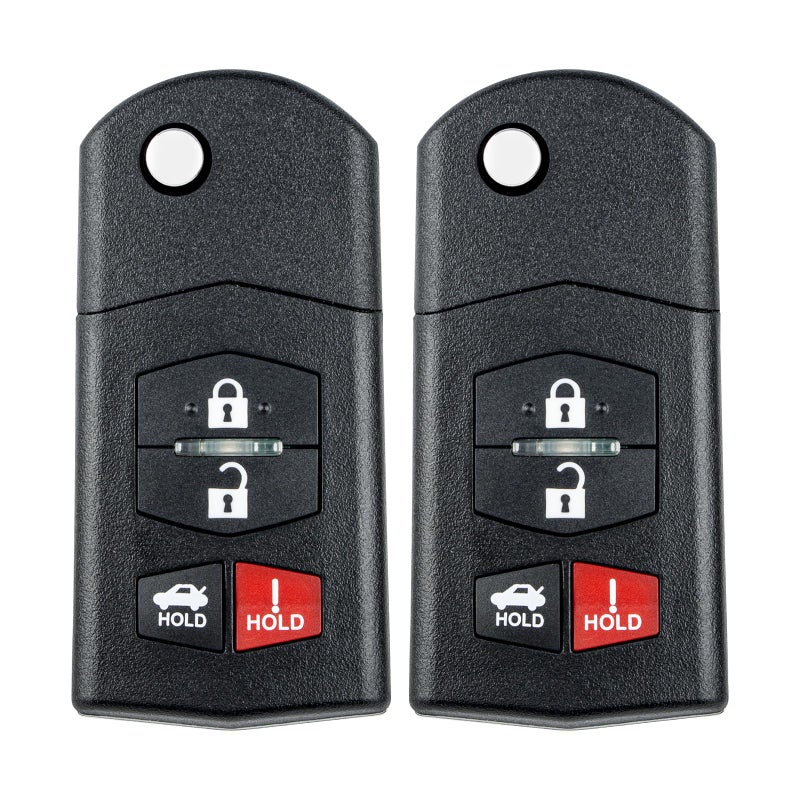 بديل مفتاح فوب Vurkcy لسيارات مازدا MX5 مياتا 2006-2015 1013 مازدا 3 0913 مازدا 6 جهاز تحكم عن بعد للدخول بدون مفتاح BGBX1T478SKE12501 4 أزرار 2 قطع