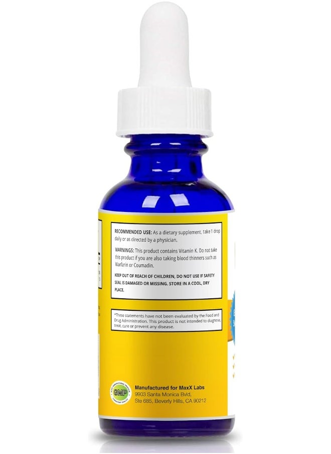 MaxX Labs MaxX Labs Vitamin D3 Liquid Drops with Vitamin K2 MK7 Full 2000IU Per Drop - 1oz  - Image 2