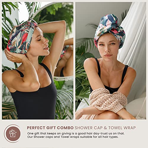 SMPL objects Reusable Shower Cap for Women Reusable Waterproof – Leakproof, Nonslip Hair Cap for Shower Flexiband – Soft, Breathable, Durable Christmas Shower Caps by SMPL OBJECTS - Image 4