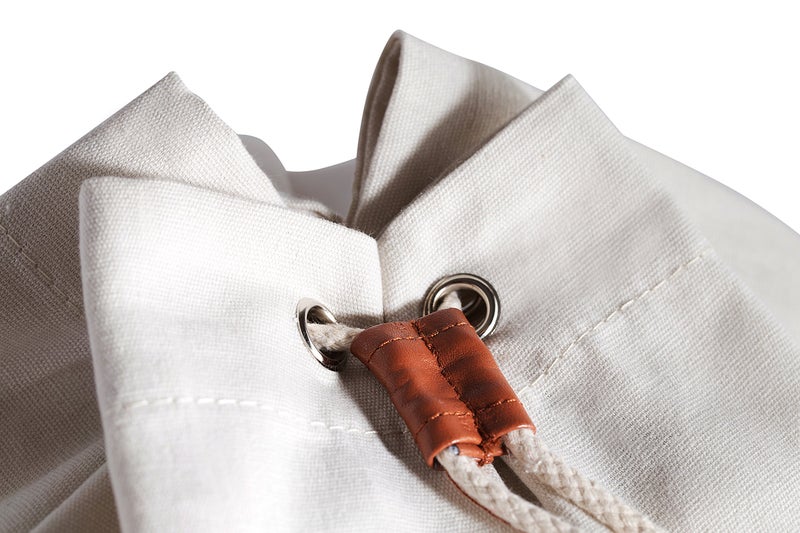 Handy Laundry Canvas Duffel Bag - Drawstring, Leather Closure, Shoulder Strap - Image 4