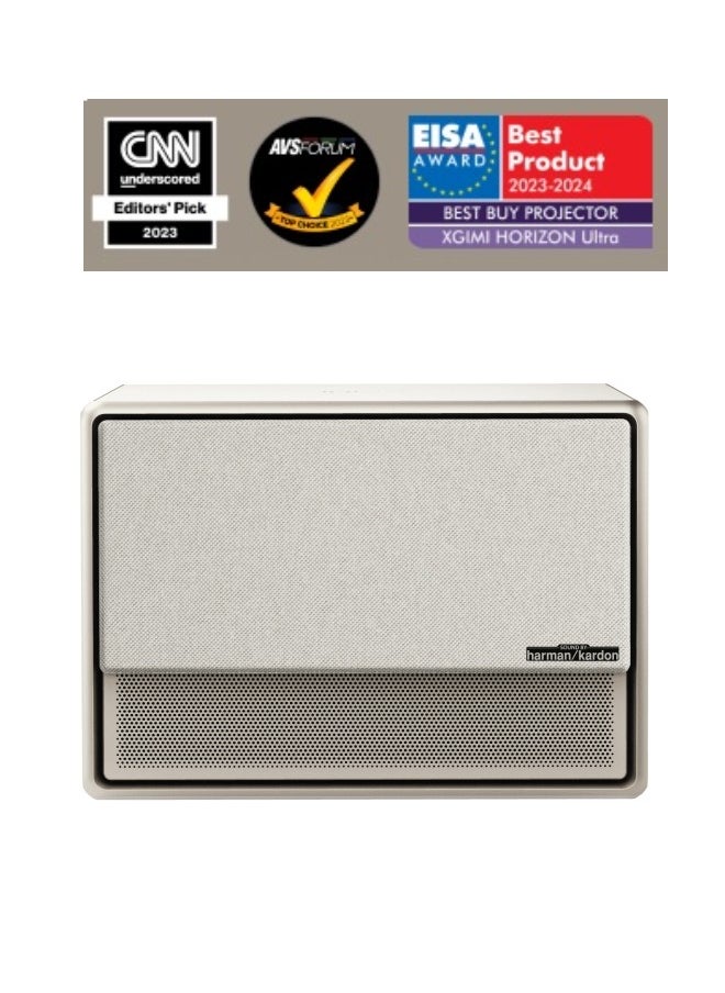 XGIMI HORIZON ULTRA 4K Home Smart Projector w/ Dolby Vision, Dual Light System, 2300 ISO Lumens, Up to 200" Screen Size, for Home/Office, 2x 12W Harman/Kardon Speakers, Smart Screen Adaptation - Beige  - Image 2
