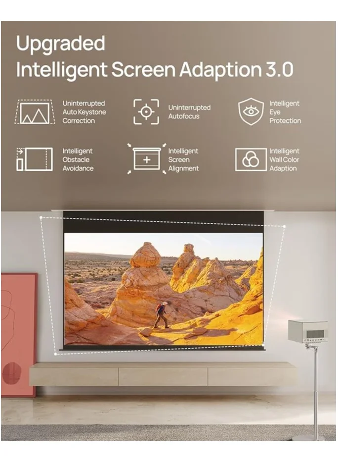 XGIMI HORIZON ULTRA 4K Home Smart Projector w/ Dolby Vision, Dual Light System, 2300 ISO Lumens, Up to 200" Screen Size, for Home/Office, 2x 12W Harman/Kardon Speakers, Smart Screen Adaptation - Beige