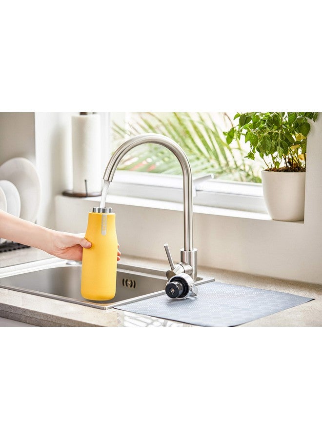 PHILIPS Water GoZero UV Self-Cleaning Smart Water Bottle Vacuum Stainless Steel Insulated Water Bottle with Handle Double-wall, Auto Cleaning, Keep Drink Hot or Cold, BPA Free, Yellow, 20 oz - Image 1