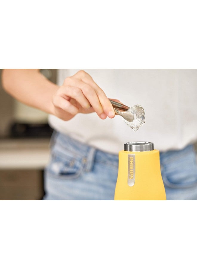 PHILIPS Water GoZero UV Self-Cleaning Smart Water Bottle Vacuum Stainless Steel Insulated Water Bottle with Handle Double-wall, Auto Cleaning, Keep Drink Hot or Cold, BPA Free, Yellow, 20 oz - Image 3