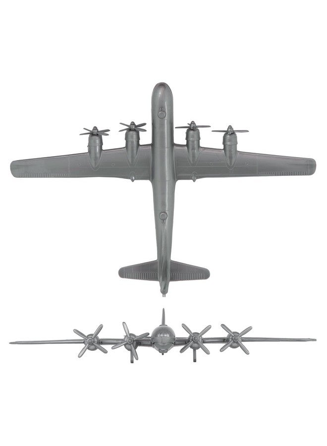 Tim Mee Toy TimMee WW2 B-29 Superfortress Bomber Plane - Silver-Gray Plastic Army Men Aircraft  - Image 4