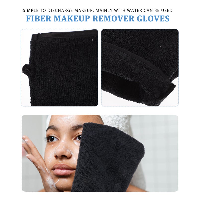 8Pcs Facial Cleaning Gloves Makeup Remover Gloves Bathroom Shower Gloves - Image 3