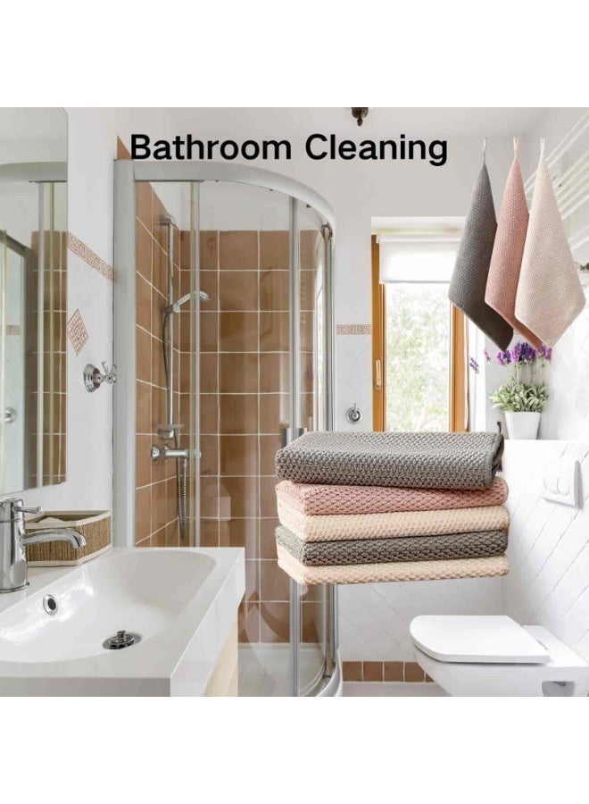 أنمي 6 قطع من مناشف الميكروفايبر الفاخرة للمطبخ والزجاج والحمام والسيارة - عالية الامتصاص وخالية من الخطوط مقاس 30x30 سم - Image 4