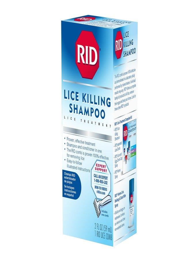 RID Lice Killing Shampoo Proven Effective Head Lice Treatment for Kids and Adults Includes Nit Comb Bottle Ounces, Piece Set, 2 Fl Oz - Image 4