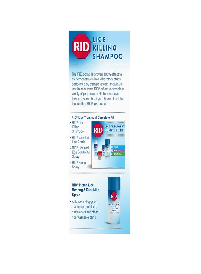 RID Lice Killing Shampoo Proven Effective Head Lice Treatment for Kids and Adults Includes Nit Comb Bottle Ounces, Piece Set, 2 Fl Oz - Image 2