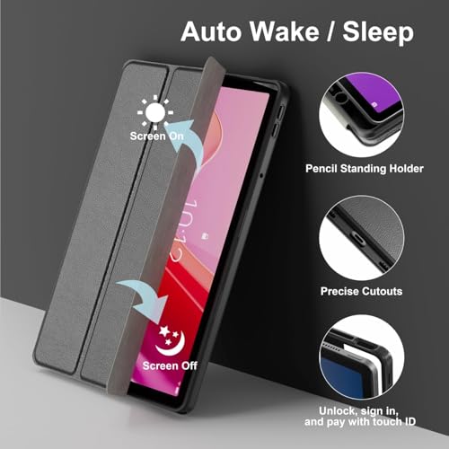 Printme Smart Case for Lenovo Tab M11/Tab K11 LTE 11" 2024 TB330FU with Pen Holder, Slim Stand Trifold Hard Shell Protective Tablet Cover, Support Auto Wake/Sleep (Blue) - Image 5