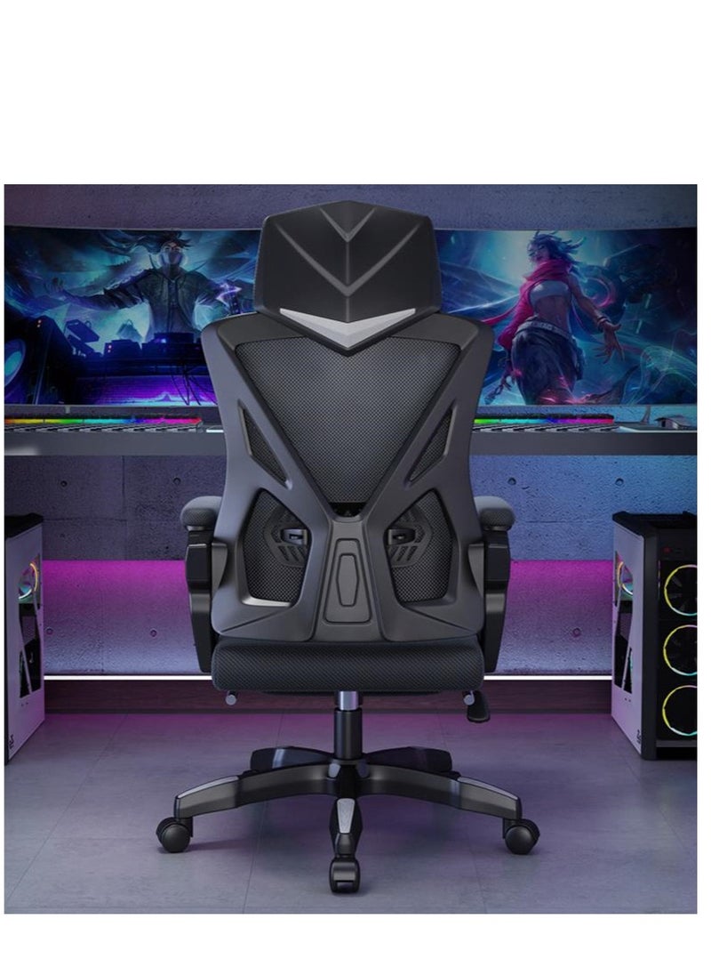 Golden - Ergonomic Office Chair, Reclining Mesh Chair, Computer Desk Chair, Swivel Rolling Home Task Chair with Padded Armrests, Adjustable Lumbar Support and Headrest (Black with Footrest) - Image 1