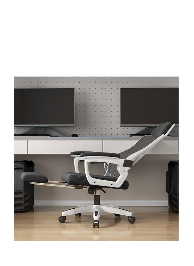 Golden - Ergonomic Office Chair, Reclining Mesh Chair, Computer Desk Chair, Swivel Rolling Home Task Chair with Padded Armrests, Adjustable Lumbar Support and Headrest (Black with Footrest) - Image 1