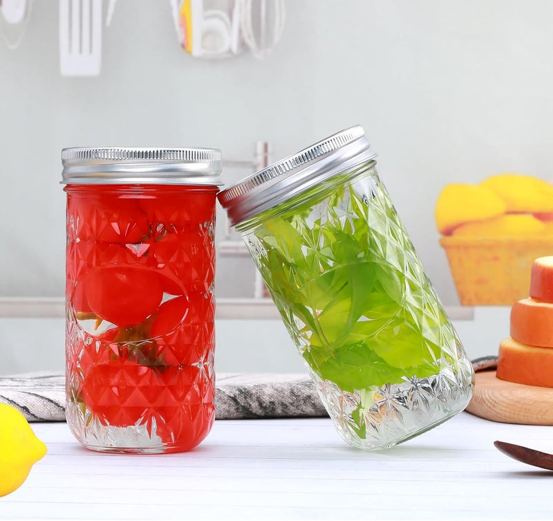 Flrolove Mason Jars 12 OZ,Canning Jars with Lids 24PACK,Glass Jam Jars, Jelly Jars with Airtight Lids,Ideal for Canning, Preserving, Honey, Wedding Favors, Shower Favors - Image 5