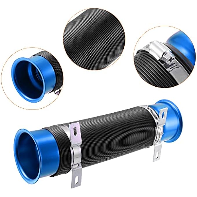 A ABSOPRO 1 Piece 76 mm 3 Inch Car Air Duct Hose Cold Air Turbo Intake Pipe Kit Blue - Image 3