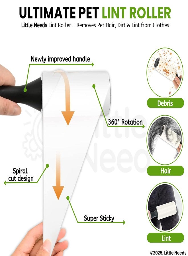 Little Needs Pet Hair Remover Lint Roller with Handle and 5 Refills (360 Sheets) I Reusable Easy-Tear Roller I Pet Hair Remover for Clothes, Sofa, Furniture, Coats, Car Seats, Carpets, Fabric - Image 5