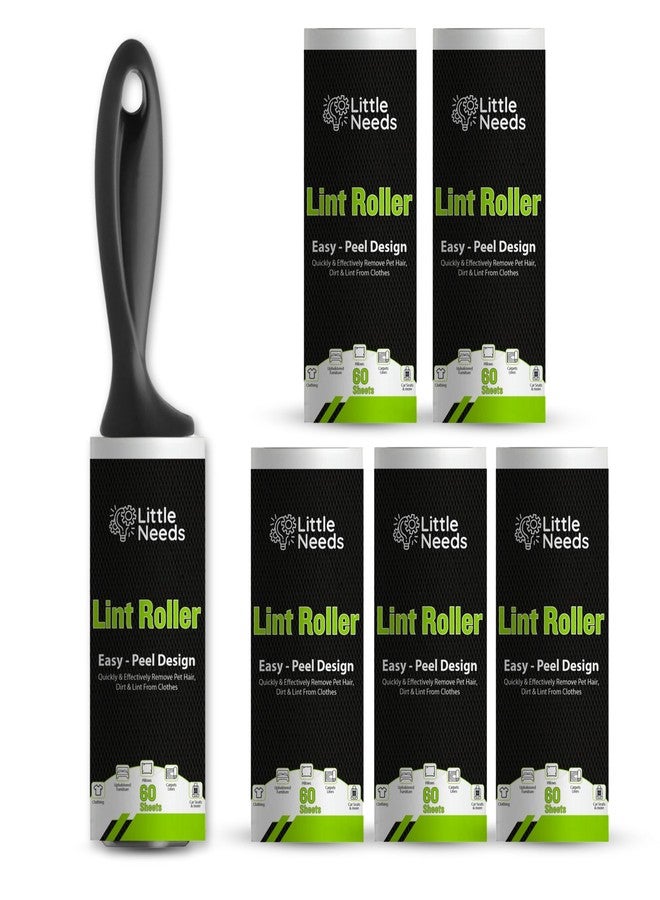 Little Needs Pet Hair Remover Lint Roller with Handle and 5 Refills (360 Sheets) I Reusable Easy-Tear Roller I Pet Hair Remover for Clothes, Sofa, Furniture, Coats, Car Seats, Carpets, Fabric - Image 1