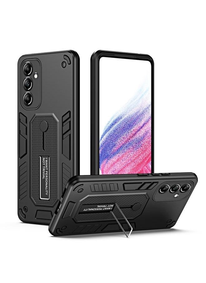جرين تايجر إلى Samsung Galaxy A14 5G Variety Brave Armor Finger Loop حامل هاتف (أسود)  - Image 1