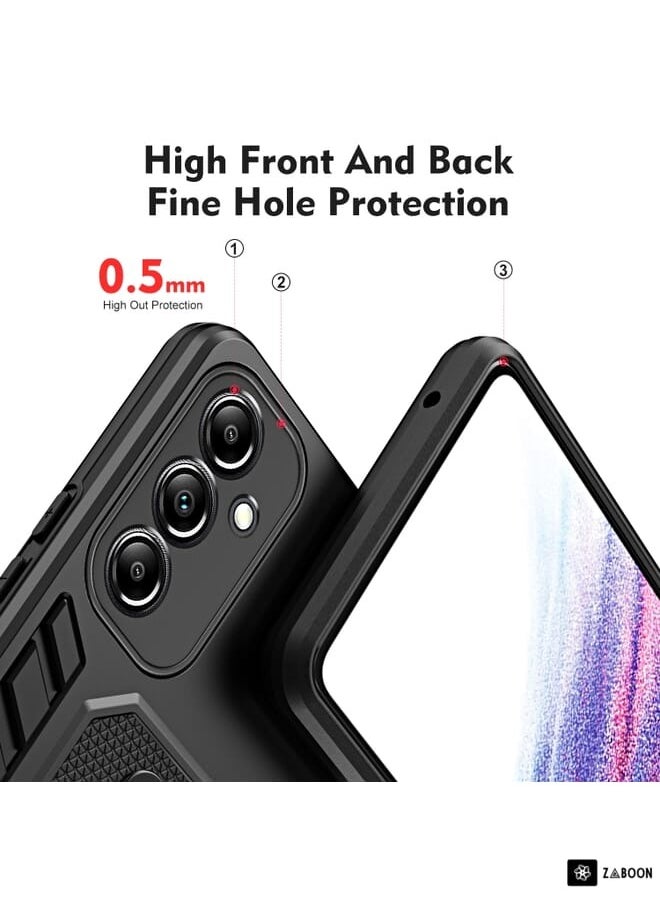 جرين تايجر إلى Samsung Galaxy A14 5G Variety Brave Armor Finger Loop حامل هاتف (أسود)  - Image 4