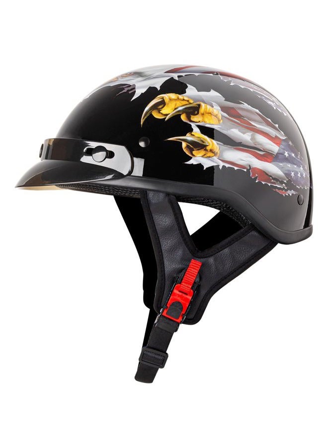 Cartman Cruiser Scooter Motorcycle Half Face Helmet, Patriotic Eagle USA Graphics, DOT Approved for Bike Scooter ATV UTV Chopper, Large - Image 1