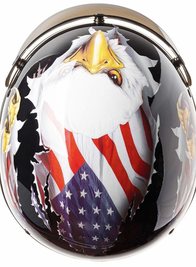 Cartman Cruiser Scooter Motorcycle Half Face Helmet, Patriotic Eagle USA Graphics, DOT Approved for Bike Scooter ATV UTV Chopper, Large - Image 5