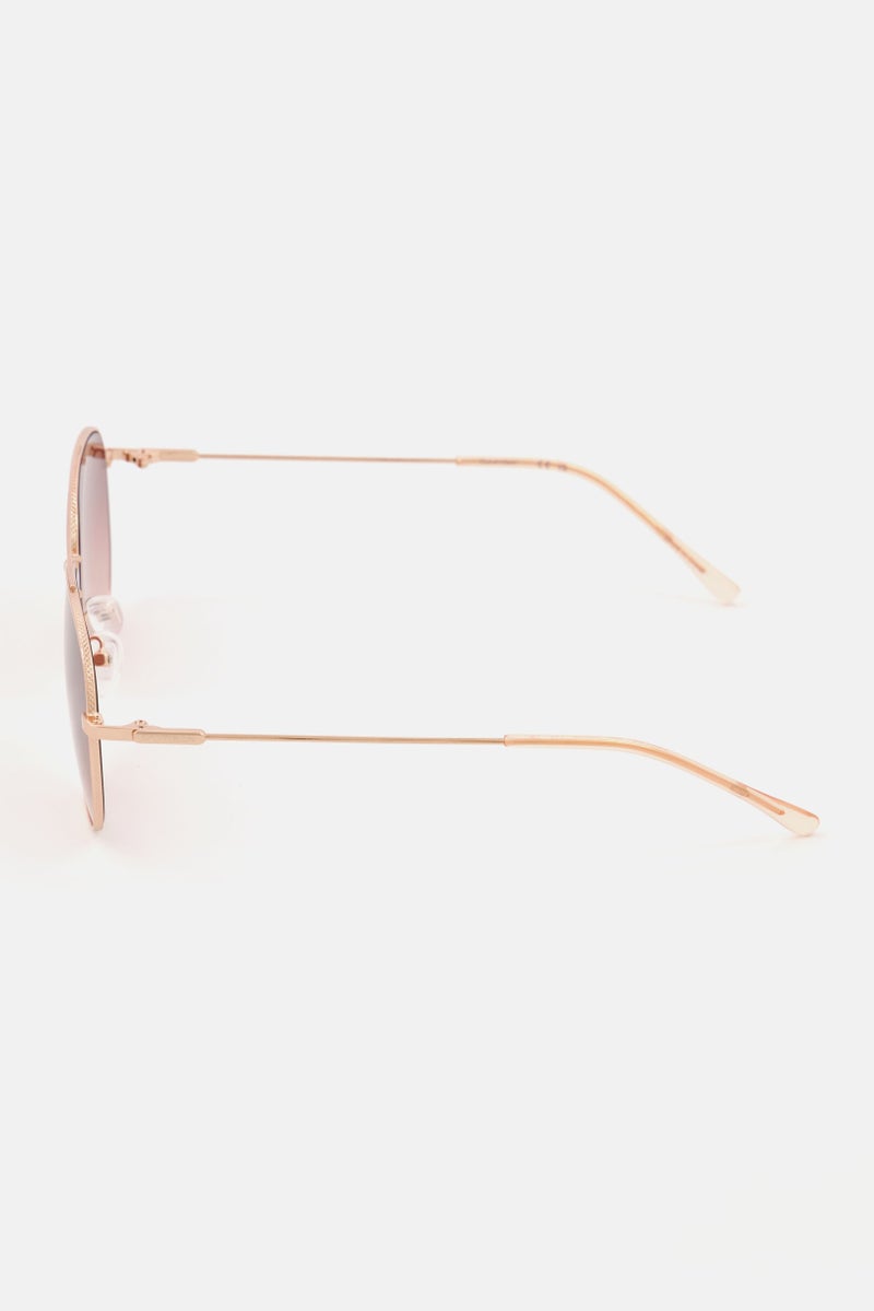 CALVIN KLEIN Women CK20120SW Marchon Aviator Sunglasses, Gold  - Image 2