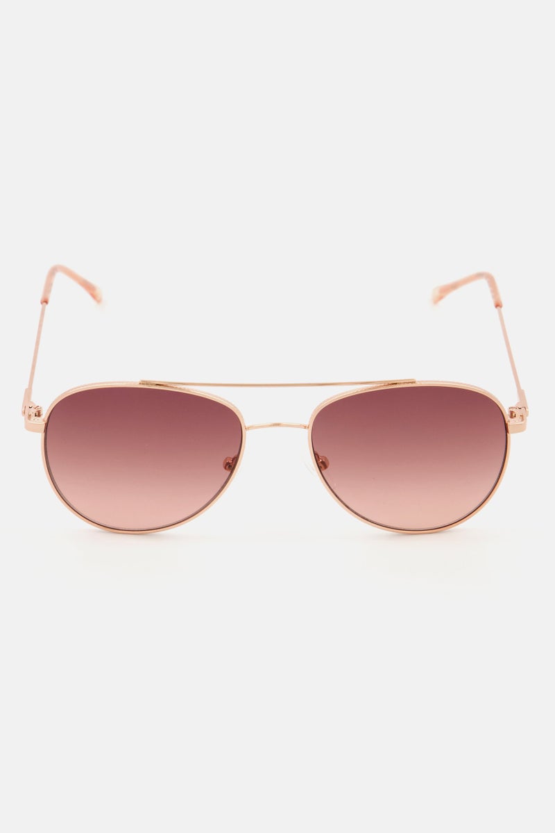 CALVIN KLEIN Women CK20120SW Marchon Aviator Sunglasses, Gold  - Image 1