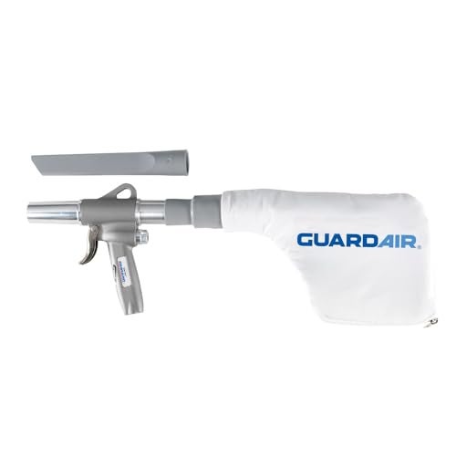 Guardair Gun Vac 1500 Pneumatic Gun Vacuum Cleaner Suction Kit with 9-Inch Crevice Tool and High Filtration Collection Bag - Image 1