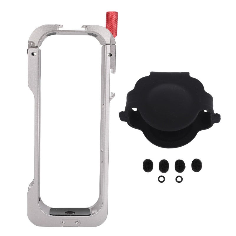 Action Camera Cage: Aluminum Alloy Material - Snug Fit Camera Protective Frame for Insta360 X5, With Cold Shoe Ports, 1/4 Inch Screw Holes for Adventure Filming, Photography Accessories Attachment - Image 1