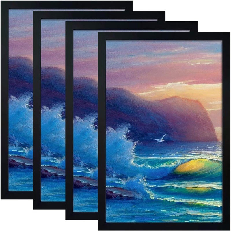 SESEAT 12x18 Frame Wall Gallery Poster Picture Frame Black Pack of 4