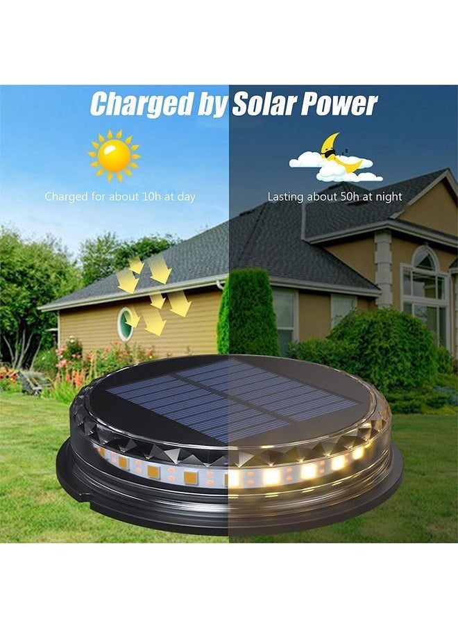 BLUE CORAL - 4 Pcs RGB Solar Ground Lights LED Light Outdoor Solar Disk Lights, Waterproof Underground Lights Solar Garden Lights Landscape Lights for Pathway Yard Deck Patio Walkway - Image 1