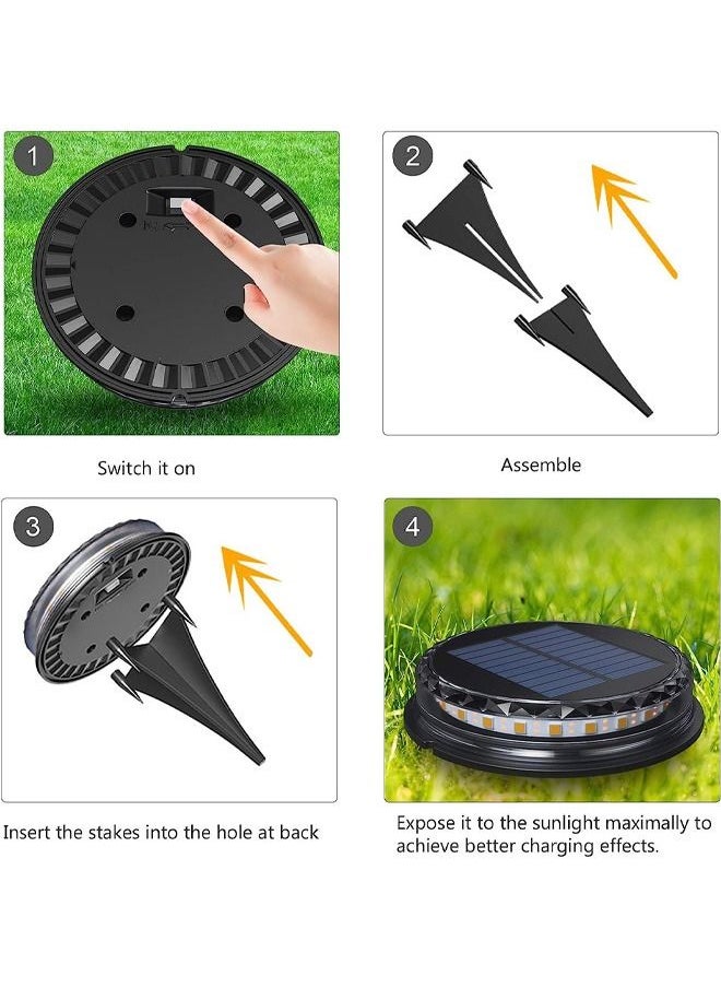 BLUE CORAL - 4 Pcs RGB Solar Ground Lights LED Light Outdoor Solar Disk Lights, Waterproof Underground Lights Solar Garden Lights Landscape Lights for Pathway Yard Deck Patio Walkway - Image 1