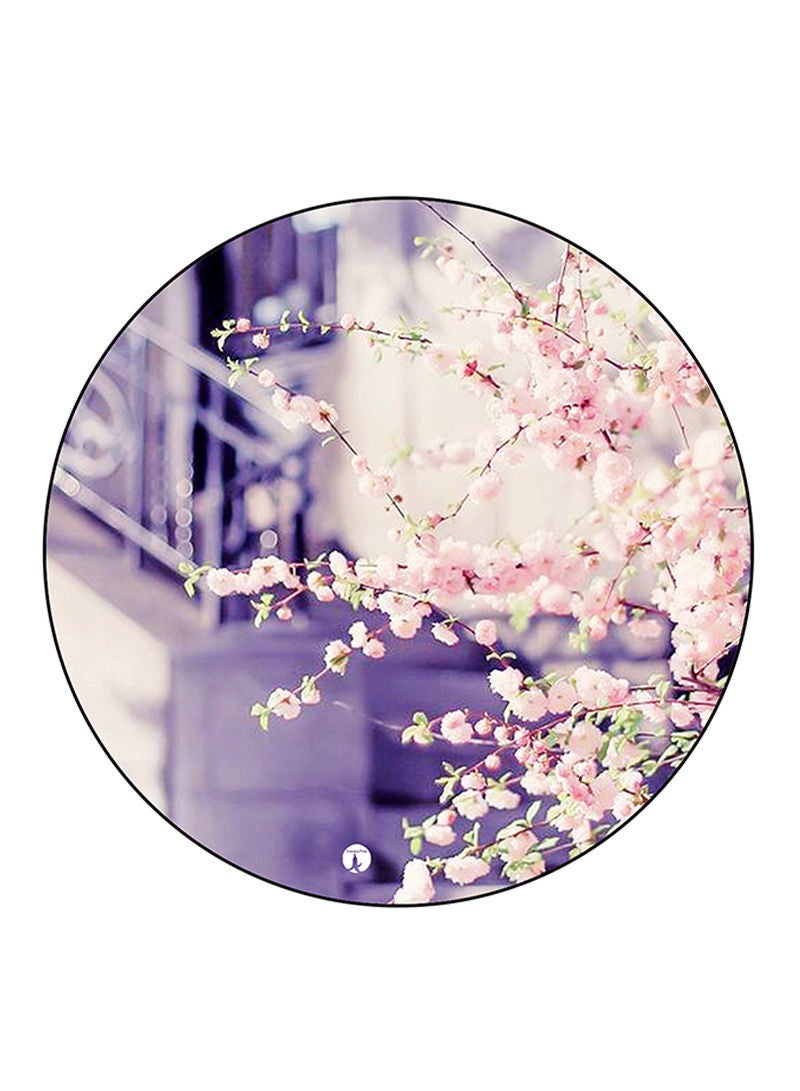 RKN Flowers Printed Mouse Pad  Round  Multicolour