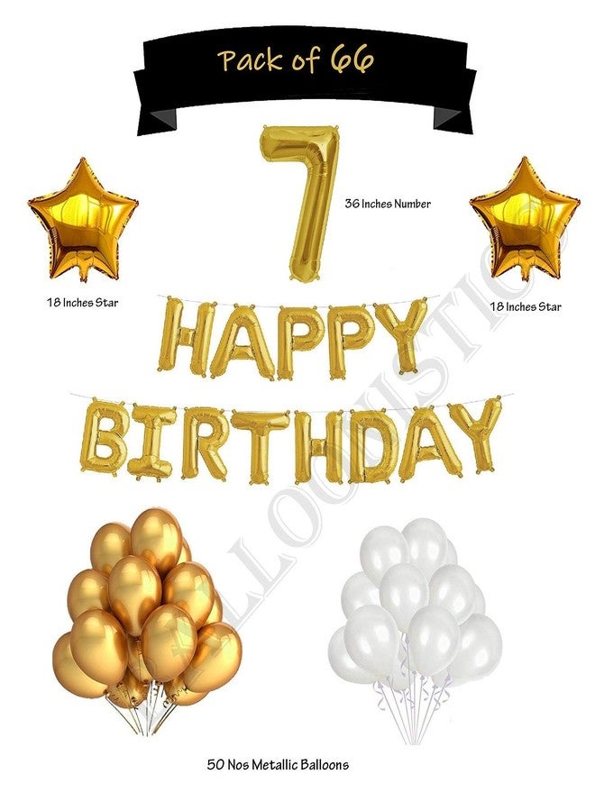 Balloonistics Happy Birthday Decoration Box for Baby Shower/Combo of Foil Balloon(16 Inch),Seventh Birthday Decorations Balloon - Pack of 66,Multicolor - Image 1
