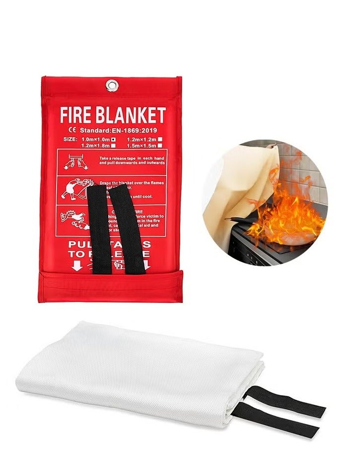 Flame-Retardant Upgrade 1.5×1.5m Large-Sized Fire Blanket – Heat-Resistant Fiberglass, 125% Larger Coverage for Kitchen/Garage/Camping (Includes Quick-Storage Bag) - Image 1