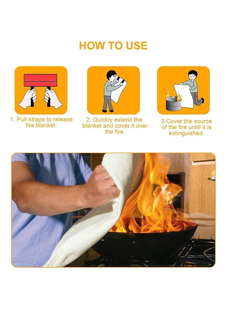 Flame-Retardant Upgrade 1.5×1.5m Large-Sized Fire Blanket – Heat-Resistant Fiberglass, 125% Larger Coverage for Kitchen/Garage/Camping (Includes Quick-Storage Bag) - Image 5